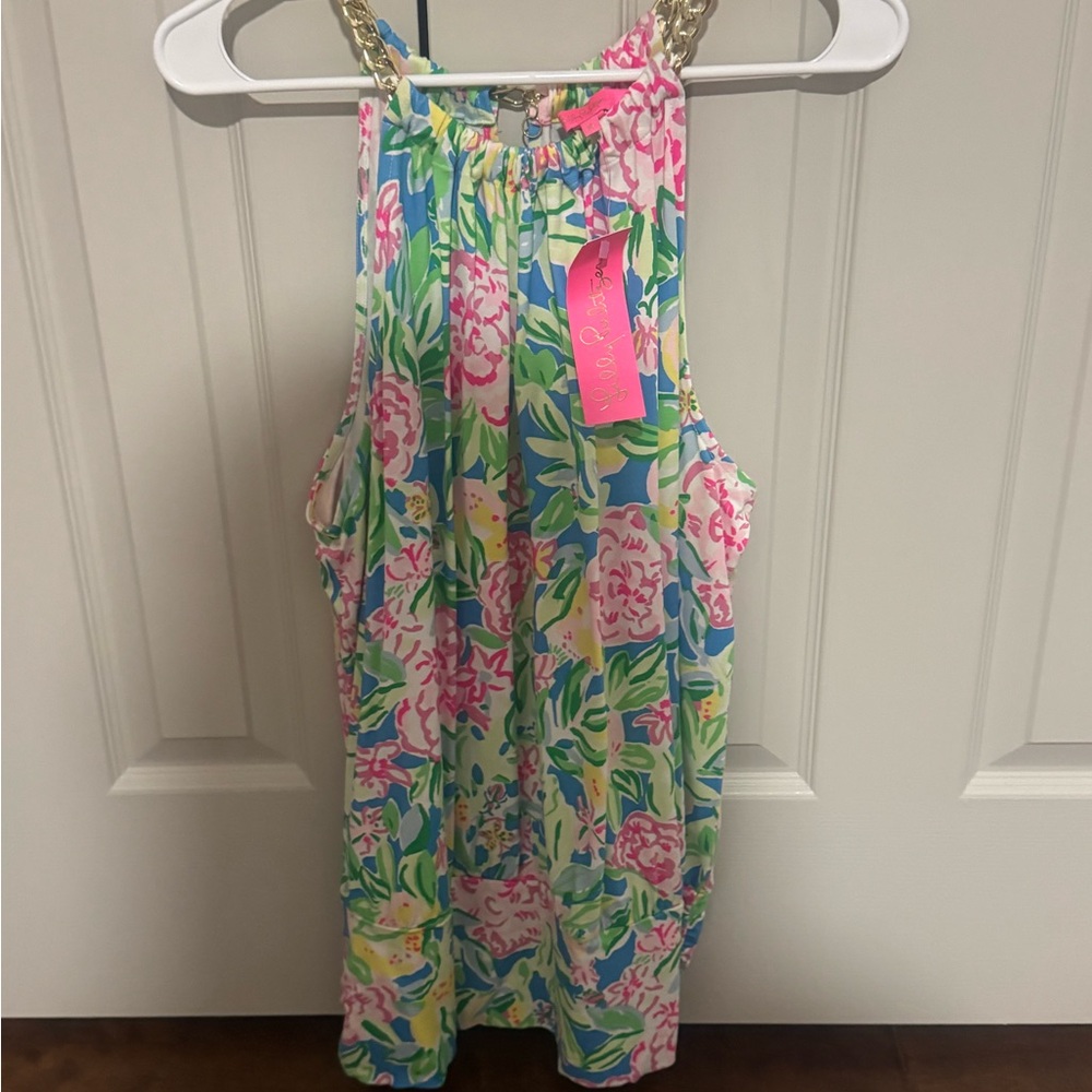 Lilly Pulitzer size xl Bowen Halter Top Grove Garden